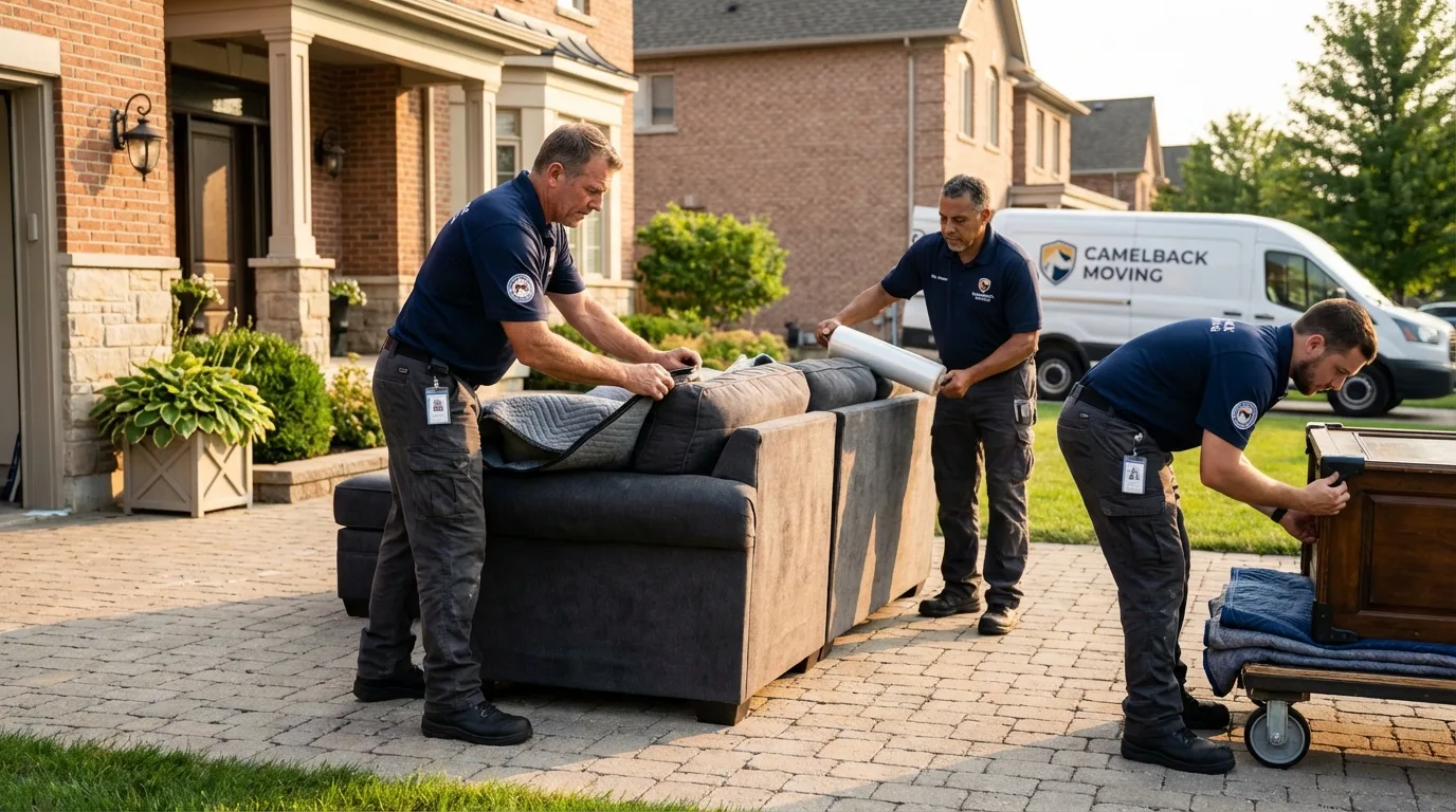 Large estate moving crew wrapping furniture in Ackerman, MS